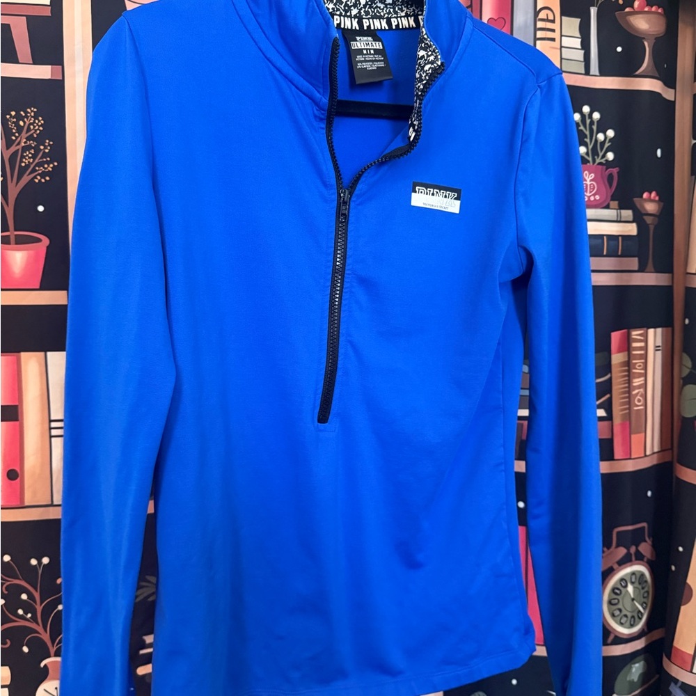 PINK Victoria's Secret Royal Blue Half-Zip Pullover